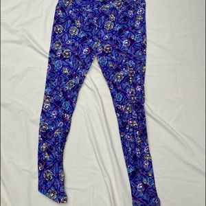 Floral and diamond overlay Lularoe TC Leggings